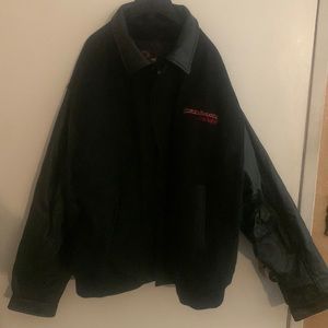 Game sportswear ltd. Jacket with leather sleeves /size XL